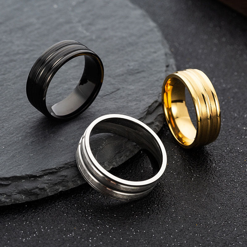 Frosted Stainless Steel Ring