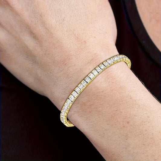 Square Stone Tennis Bracelet