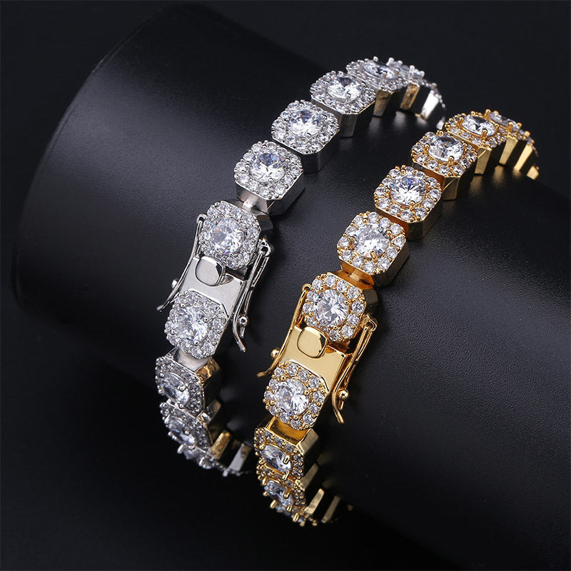 Iced Out  Clustered Tennis Bracelet in White Gold