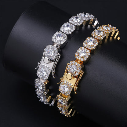Iced Out  Clustered Tennis Bracelet in White Gold