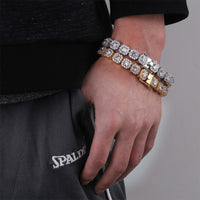 Iced Out  Clustered Tennis Bracelet in White Gold