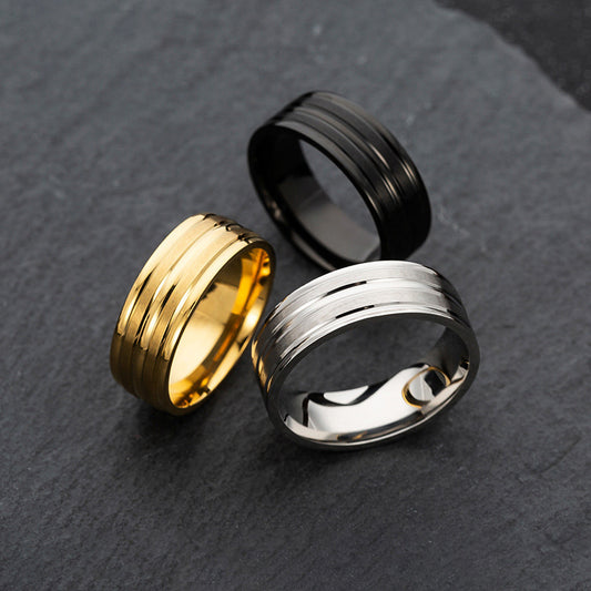Frosted Stainless Steel Ring