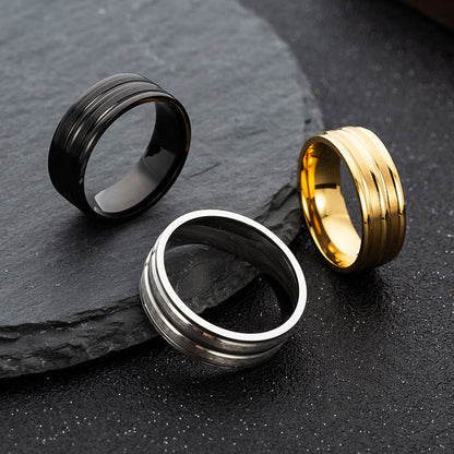 Frosted Stainless Steel Ring