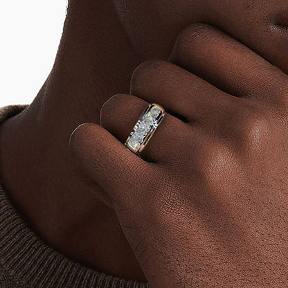 Moissanite Men's Engagement Ring in S925 Silver