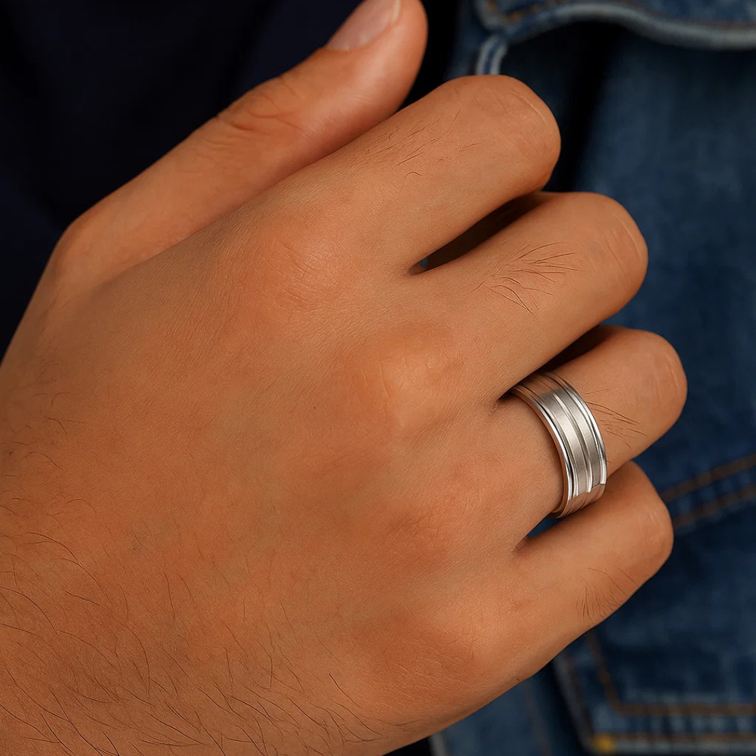 Frosted Stainless Steel Ring