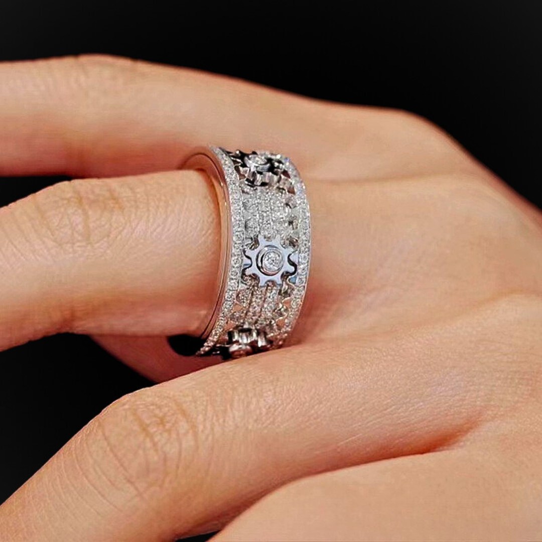 Iced Out Rotating Gear Ring