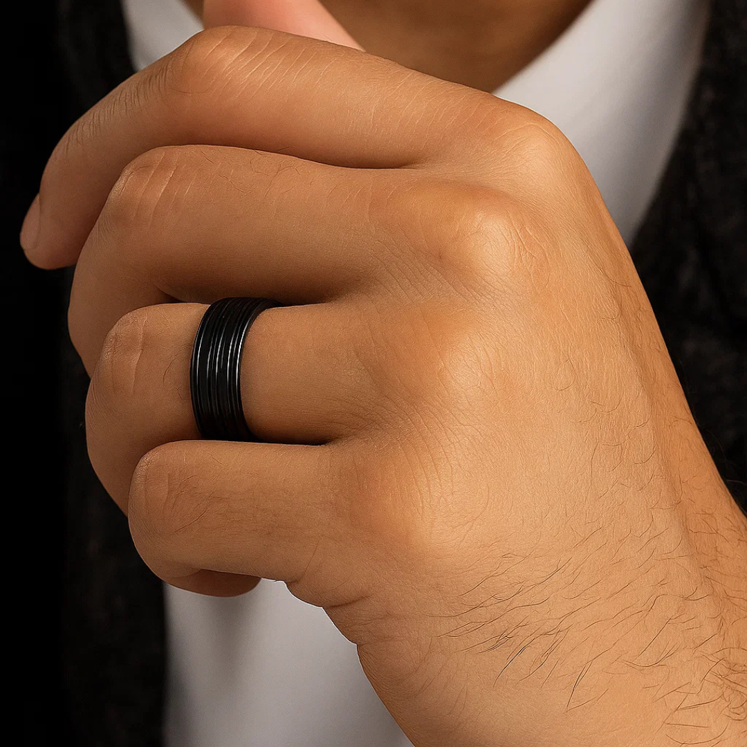 Frosted Stainless Steel Ring