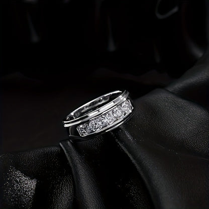 Moissanite Men's Engagement Ring in S925 Silver