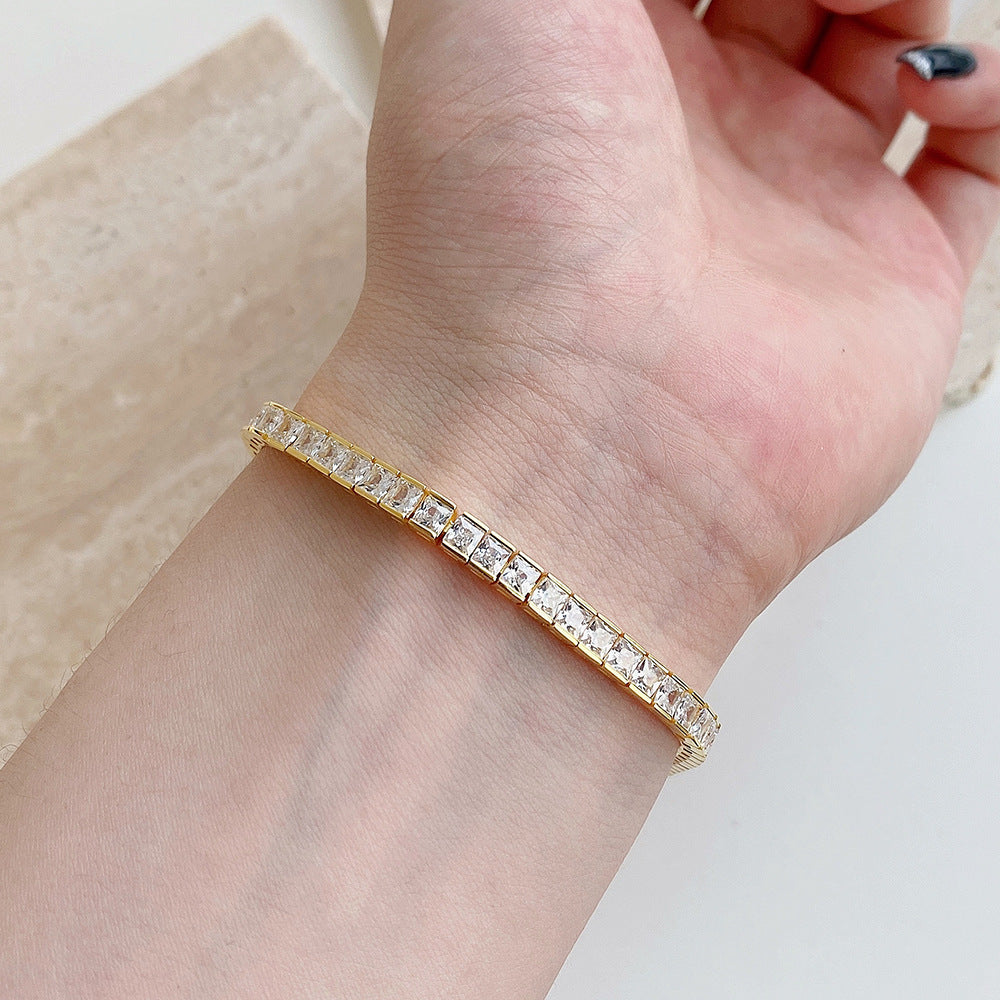 Square Stone Tennis Bracelet